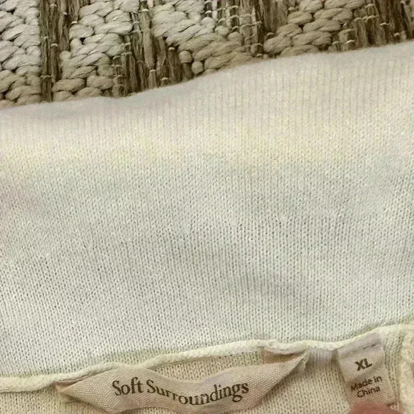 Soft Surroundings X-Large Ivory Sabal Textured Cowl Neck Sweater White Cream - Picture 5 of 8